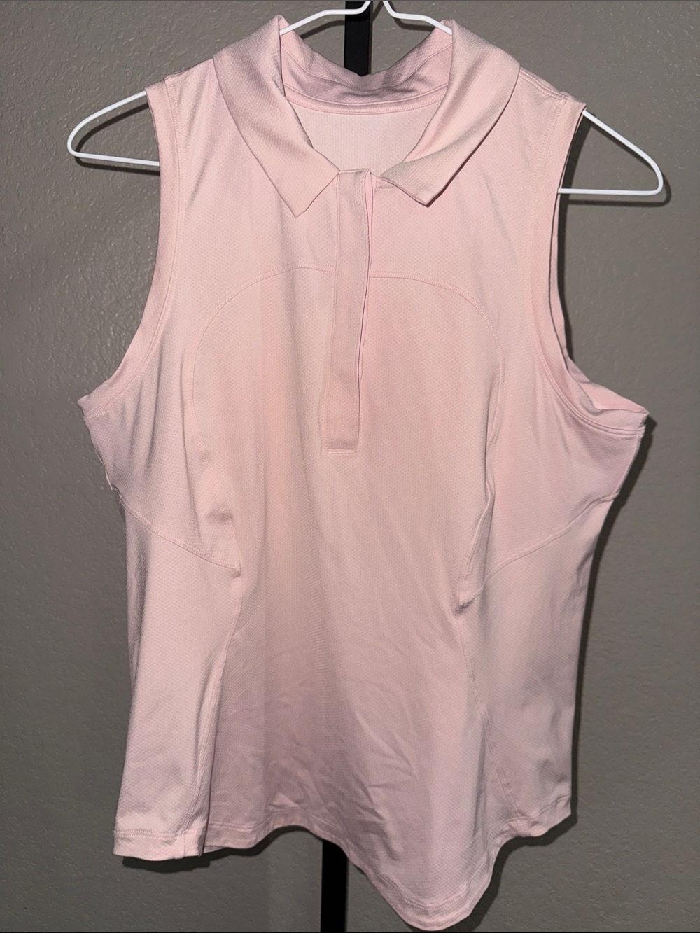 Lululemon Sleeveless Quick Dry Pink Polo Shirt